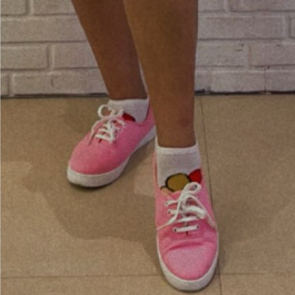 Pink canvas shoes